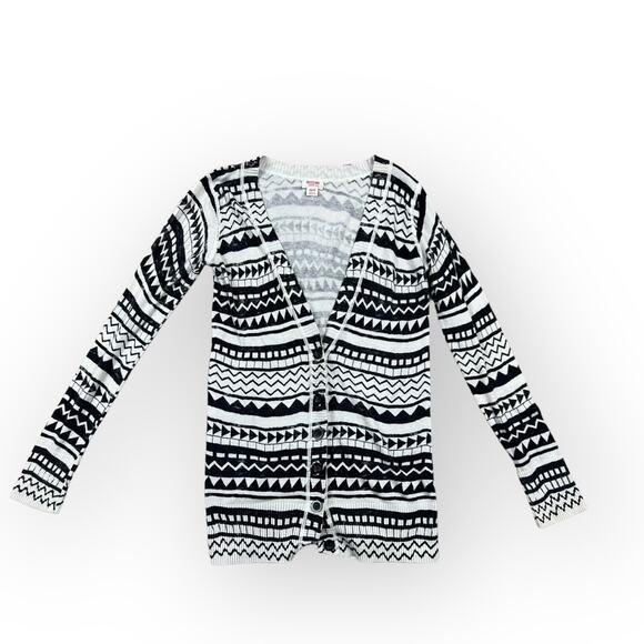 Mossimo V-Neck Button Down Cardigan Sweater Tribal/Geometric Print - Picture 1 of 7